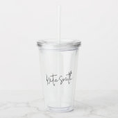 Monogram Modern Minimal handgeschriebenes Skript Acryltrinkbecher (Vorderseite)