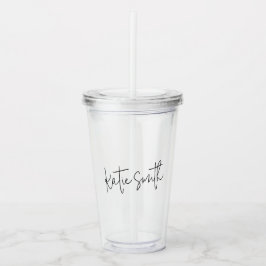 Monogram Modern Minimal handgeschriebenes Skript Acryltrinkbecher