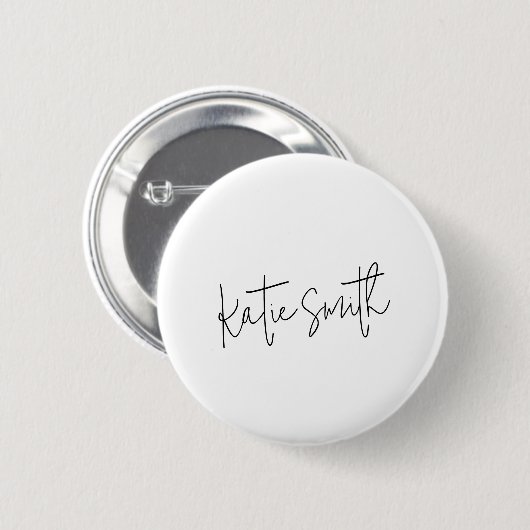 Monogram Modern Minimal handgeschriebenes Skript Button (Vorne & Hinten)