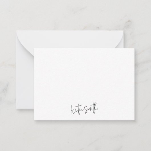 Monogram Modern Minimal handgeschriebenes Skript Mitteilungskarte (Vorderseite)