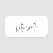 Monogram Modern Minimal handgeschriebenes Skript Namensschild (Vorderseite)