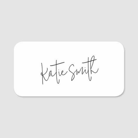 Monogram Modern Minimal handgeschriebenes Skript Namensschild (Vorderseite)