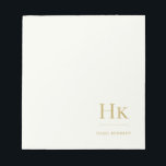 Monogram Modern Minimal Ivory Gold Monogrammed Notizblock<br><div class="desc">Monogram Modern Minimal Ivory Gold Simple Feminine Monogrammed Social Notepad</div>