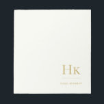 Monogram Modern Minimal Ivory Gold Monogrammed Notizblock<br><div class="desc">Monogram Modern Minimal Ivory Gold Simple Feminine Monogrammed Social Notepad</div>