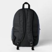 Monogram Modern Minimal Navy Blue Gold Initials Bedruckter Rucksack (Rückseite)