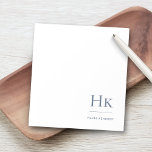Monogram Modern Minimal Navy Blue White Simple Notizblock<br><div class="desc">Monogram Modern Minimal Navy Blue White Simple Social Notepad</div>