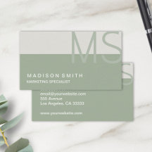 Monogram Modern Minimal Sage Green Beruflich