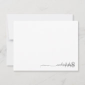 Monogram Modern Minimal Script Name Mitteilungskarte (Vorderseite)