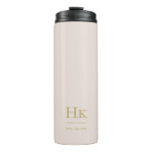 Monogram Modern Minimal Simple Classic Blush Gold Thermosbecher (Vorderseite)