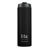 Monogram Modern Minimal Simple Classic Schwarz-wei Thermosbecher (Vorderseite)