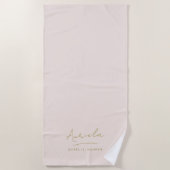 Monogram Modern Minimal Stilvoll Rosa Gold Strandtuch (Vorderseite)
