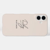 Monogram Modern Minimal Stylish Script Signature Case-Mate iPhone Hülle (Rückseite (Horizontal))