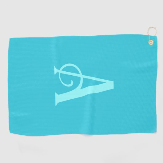 Monogram Modern Minimal Teal Golfhandtuch (Horizontal)