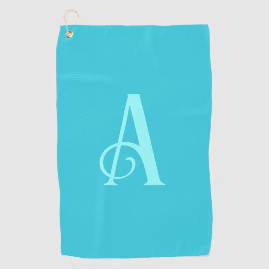 Monogram Modern Minimal Teal Golfhandtuch (Vorderseite)