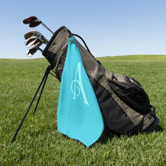 Monogram Modern Minimal Teal Golfhandtuch (Gras)