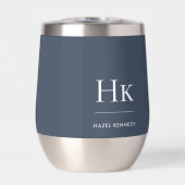 Monogram Modern Minimalist Classic Navy Blue White (Vorderseite)