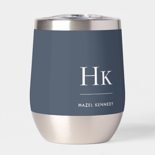 Monogram Modern Minimalist Classic Navy Blue White (Vorderseite)