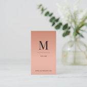 Monogram modern minimalistic rose´gold Monogramm Visitenkarte (Stehend Vorderseite)