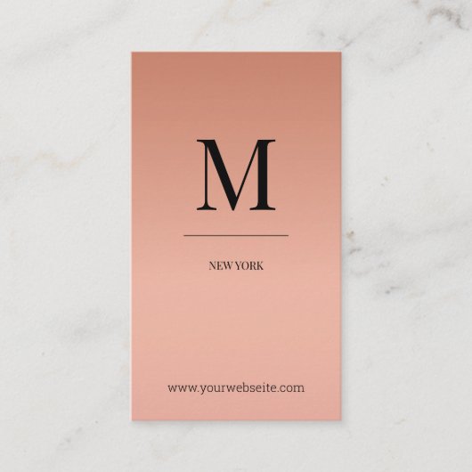 Monogram modern minimalistic rose´gold Monogramm Visitenkarte (Vorderseite)