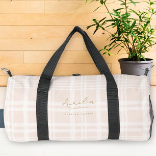 Monogram Modern Minimalistisch Blush Pink Gold Kar Duffle Bag