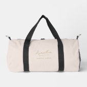 Monogram Modern Minimalistisch Blush Pink Gold Scr Duffle Bag (Vorderseite)