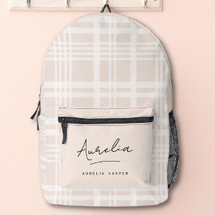 Monogram Modern Minimalistisch Blush Pink Script K Bedruckter Rucksack