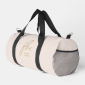 Monogram Modern Minimalistisch Blush Pink Script N Duffle Bag (Rechte Ecke)