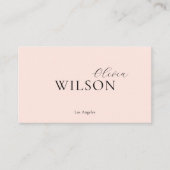 Monogram Modern Minimalistisch Blush Pink Visitenkarte (Vorderseite)