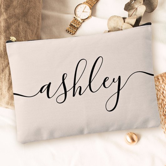 Monogram Modern Minimalistisch Calligraphy Script Zubehörtasche