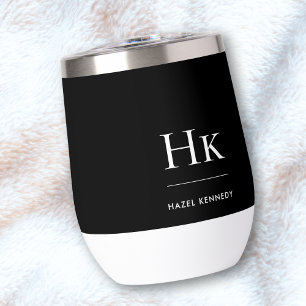 Monogram Modern Minimalistisch Elegante Schwarz-we