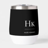 Monogram Modern Minimalistisch Elegante Schwarz-we (Vorderseite)