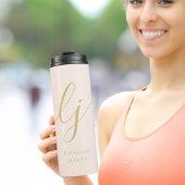 Monogram Modern Minimalistisch Gold Script Calligr Thermosbecher