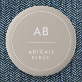 Monogram Modern Minimalistisch Natural Taupe Button