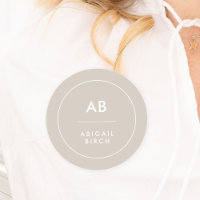 Monogram Modern Minimalistisch Natural Taupe