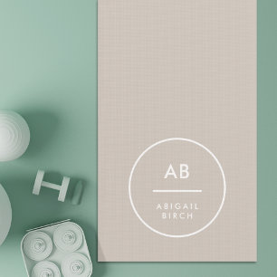 Monogram Modern Minimalistisch Natural Taupe Yogamatte