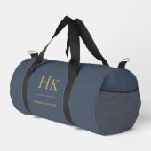 Monogram Modern Minimalistisch Navy Gold Mit Monog Duffle Bag (Rechte Ecke)