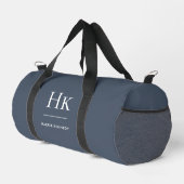 Monogram Modern Minimalistisch Navy Mit Monogramm Duffle Bag (Rechte Ecke)