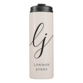 Monogram Modern Minimalistisch Script Calligraphy Thermosbecher (Vorderseite)