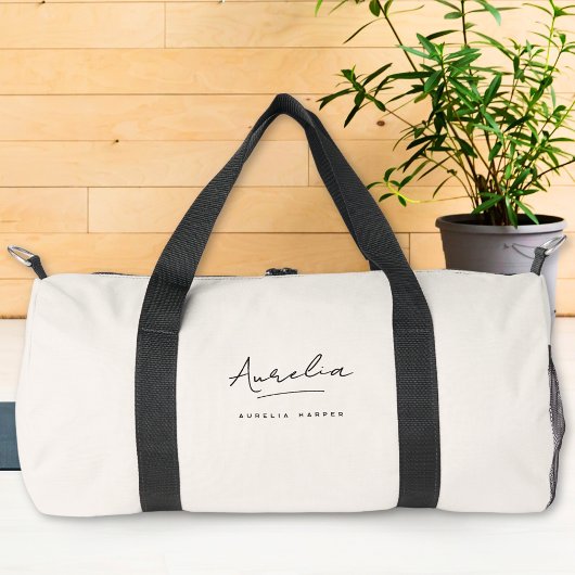 Monogram Modern Minimalistisch Script Feminine Gir Duffle Bag