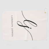 Monogram Modern Minimalistisch Script Name Girl Golfhandtuch (Horizontal)