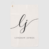Monogram Modern Minimalistisch Script Name Girl Golfhandtuch (Vorderseite)