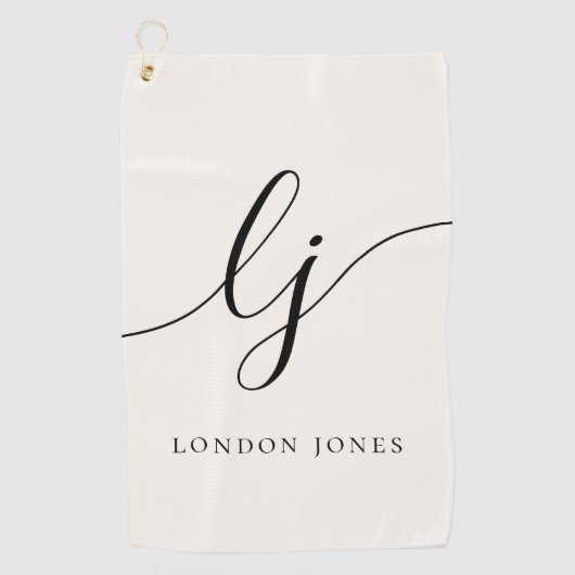 Monogram Modern Minimalistisch Script Name Girl Golfhandtuch (Vorderseite)