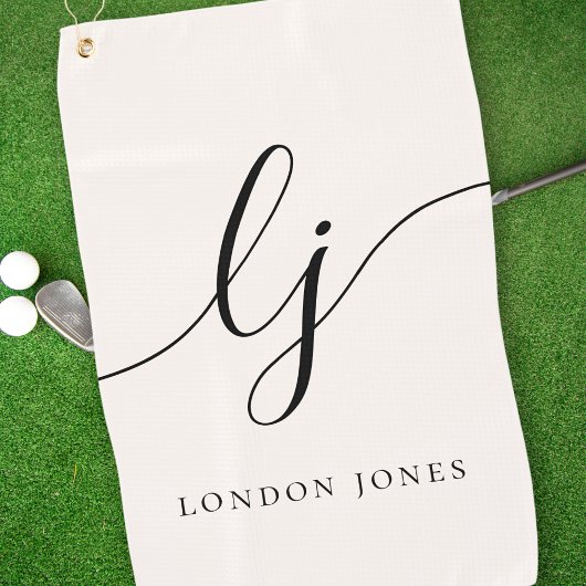 Monogram Modern Minimalistisch Script Name Girl Golfhandtuch
