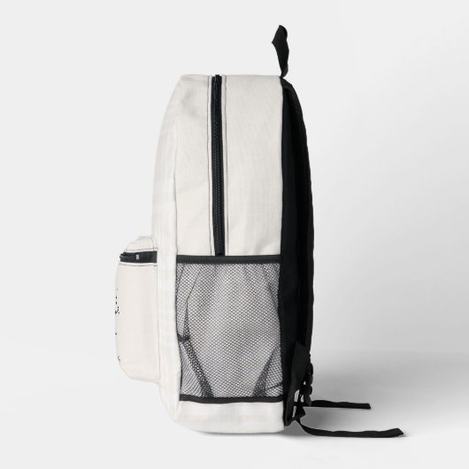 Monogram Modern Minimalistisch Script Neutral Kari Bedruckter Rucksack (Rechts)