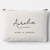 Monogram Modern Minimalistisch Script Simple Chic Zubehörtasche (Vorderseite)