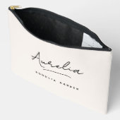 Monogram Modern Minimalistisch Script Simple Chic Zubehörtasche (Offen)