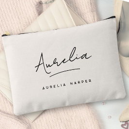 Monogram Modern Minimalistisch Script Simple Chic Zubehörtasche