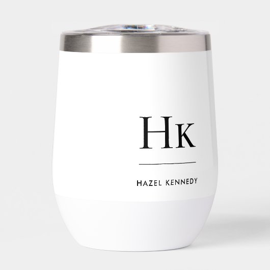 Monogram Modern Minimalistisch Simple EleganWhite (Vorderseite)