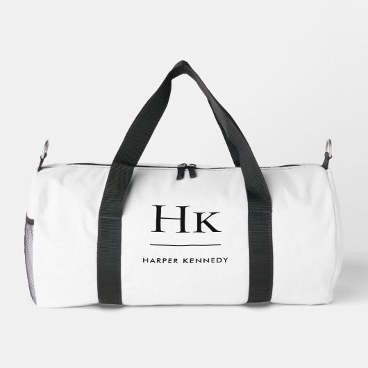 Monogram Modern Minimalistisch Simple Mit Monogram Duffle Bag (Rückseite)