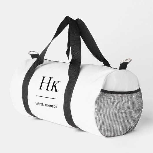 Monogram Modern Minimalistisch Simple Mit Monogram Duffle Bag (Rechte Ecke)